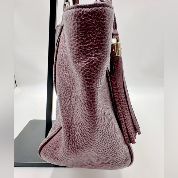 Auth Gucci Small Metallic Purple Leather Cellarius Convertible Soho Tote Bag - Picture 4 of 16